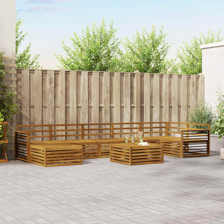 Sofasæt 8 pcs Naturfarvet Massivt Akacietræ