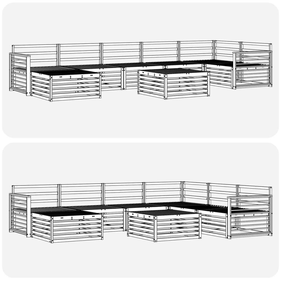 Sofasæt 8 pcs Naturfarvet Massivt Akacietræ