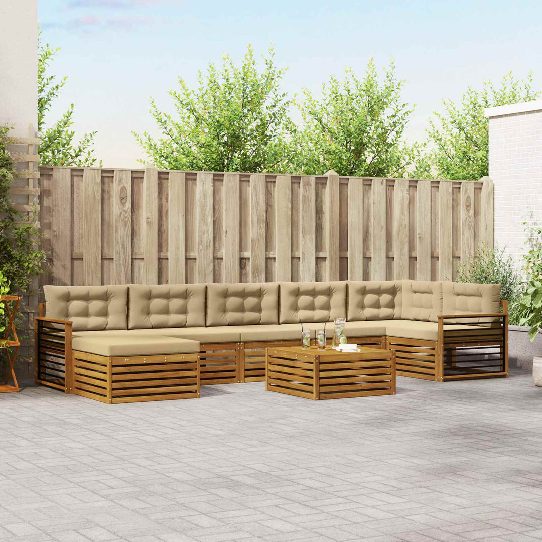 Udendørs sofagruppe 8 stk. Naturlig og Beige