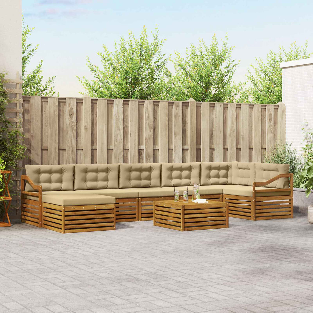 Udendørs sofagruppe 8 stk. Naturlig og Beige