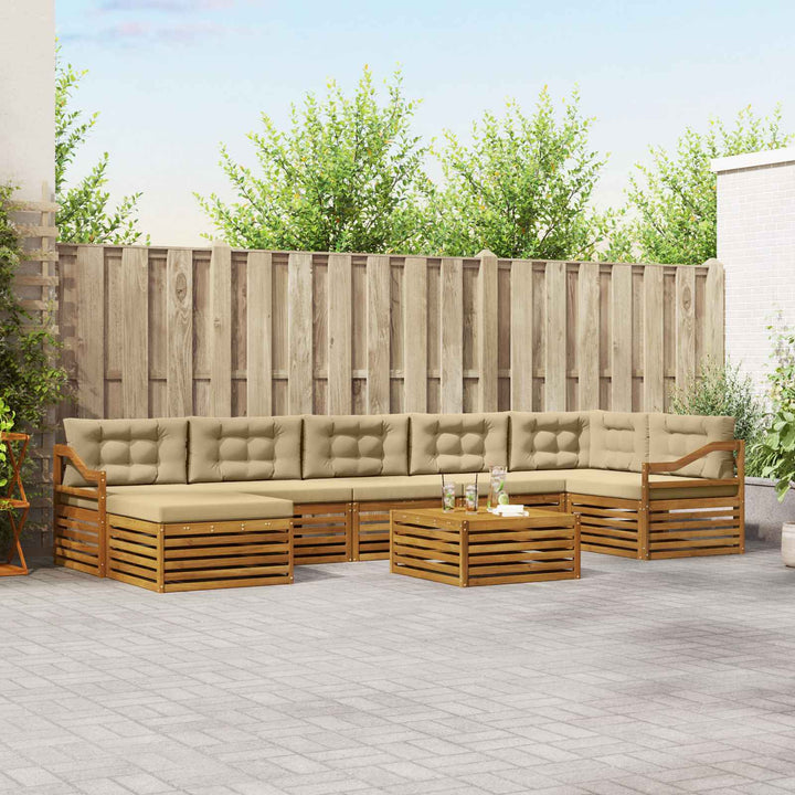 Udendørs sofagruppe 8 stk. Naturlig og Beige