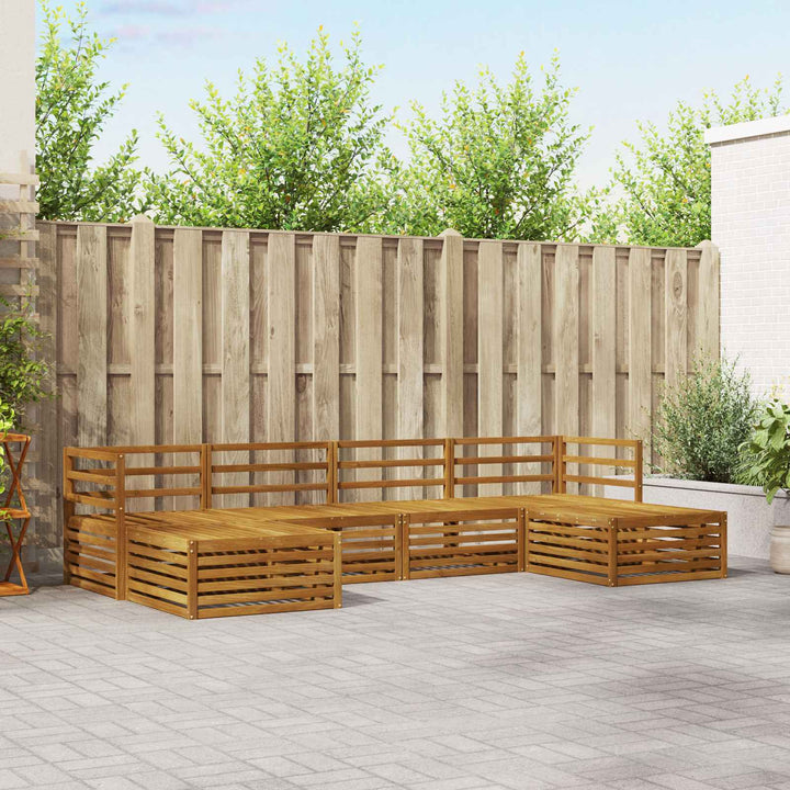 Sofasæt 6 pcs Naturfarvet Massivt Akacietræ