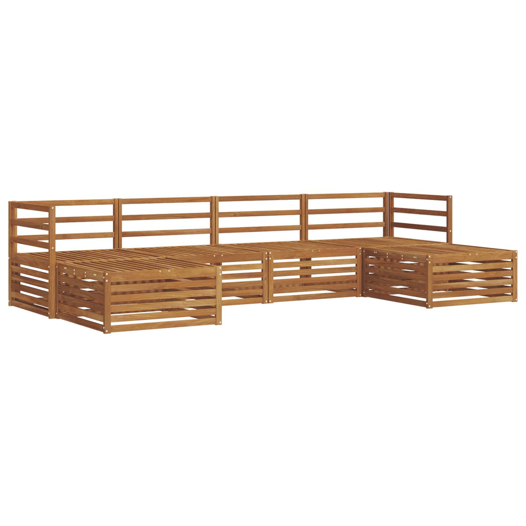 Sofasæt 6 pcs Naturfarvet Massivt Akacietræ