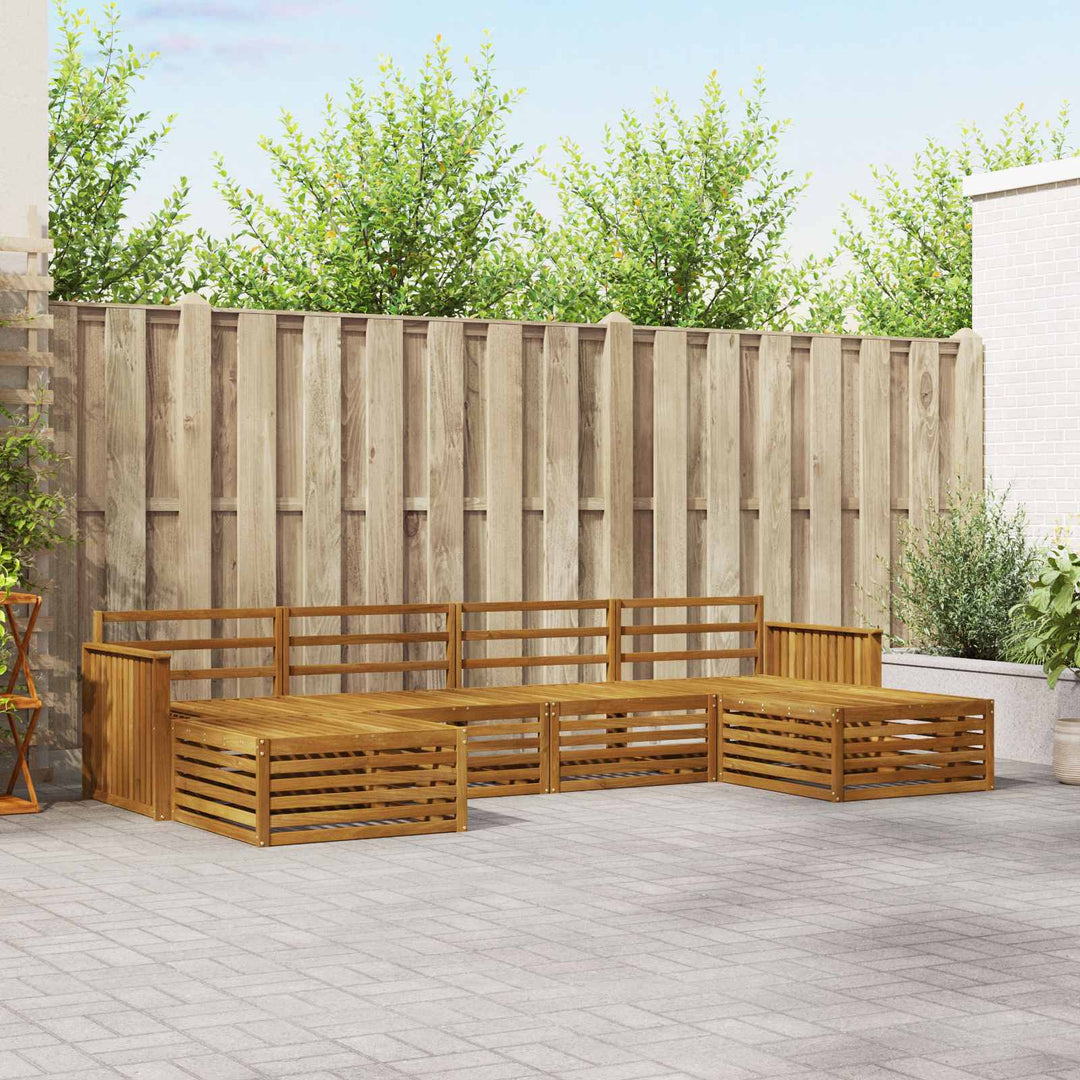 Sofasæt 6 pcs Naturfarvet Massivt Akacietræ