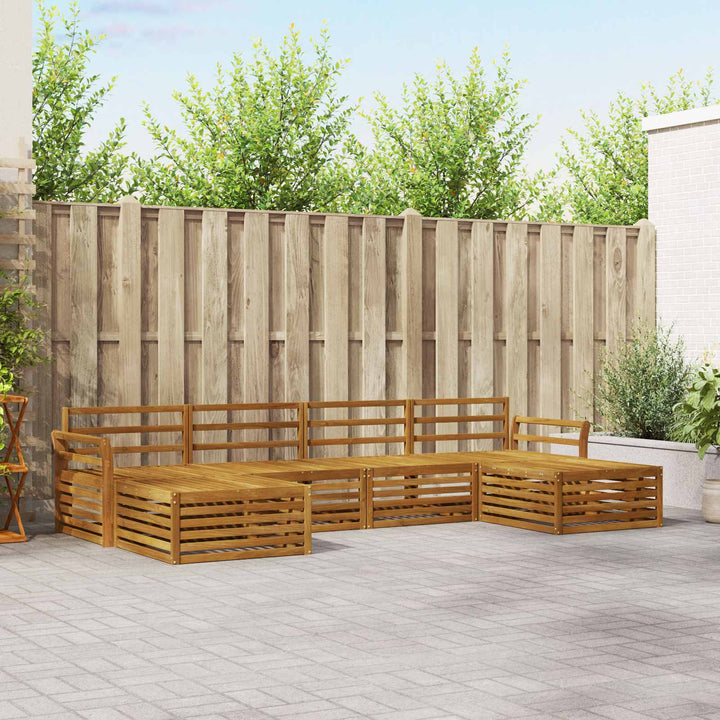Sofasæt 6 pcs Naturfarvet Massivt Akacietræ