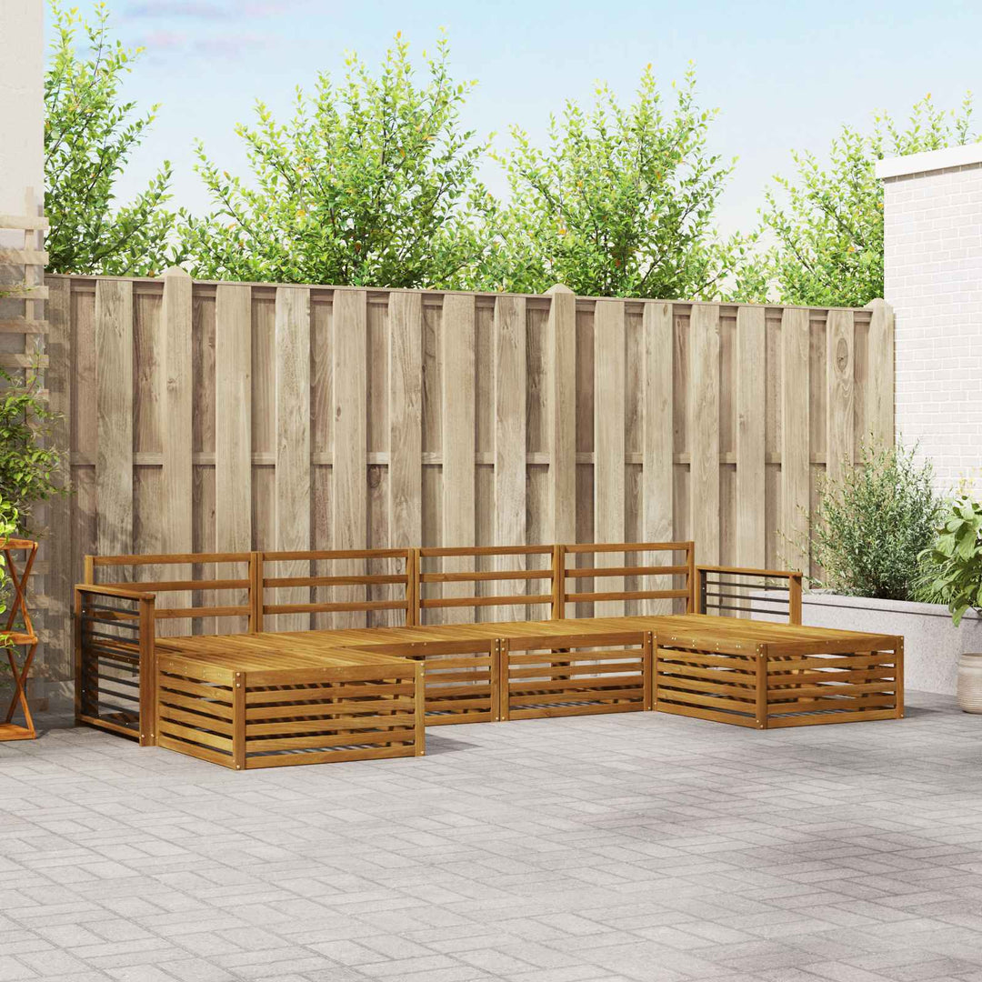 Sofasæt 6 pcs Naturfarvet Massivt Akacietræ