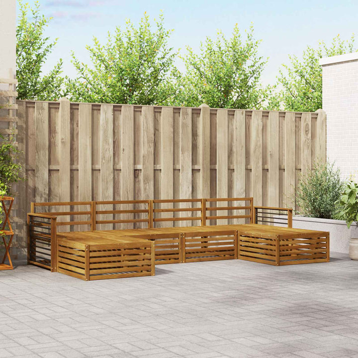 Sofasæt 6 pcs Naturfarvet Massivt Akacietræ