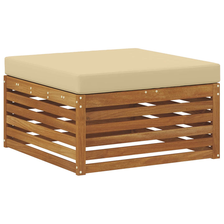 Udendørs sofagruppe 8 stk. Naturlig og Beige Massivt Akacietræ