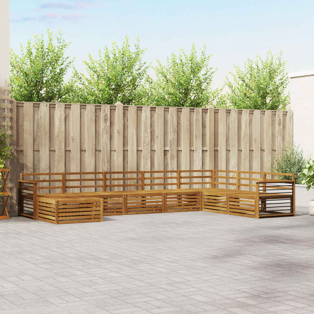 Sofasæt 8 pcs Naturfarvet Massivt Akacietræ