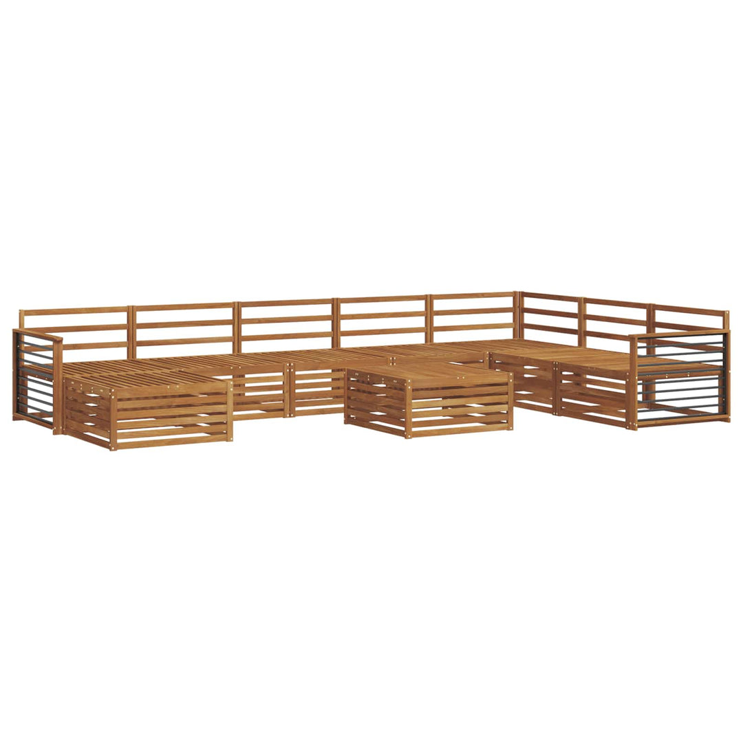 Sofasæt 9 pcs Naturfarvet Massivt Akacietræ