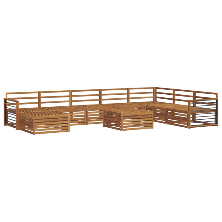 Sofasæt 9 pcs Naturfarvet Massivt Akacietræ