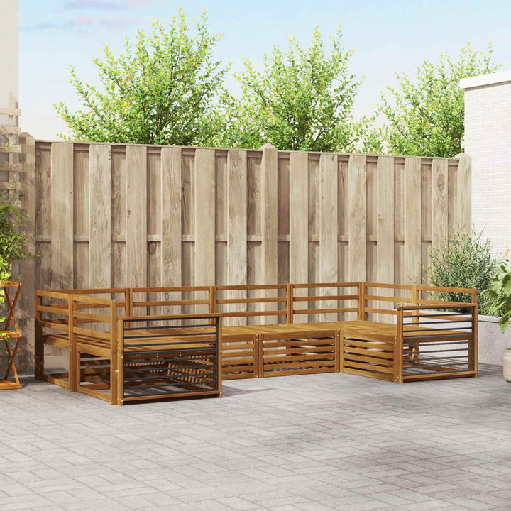 Sofasæt 6 pcs Naturfarvet Massivt Akacietræ