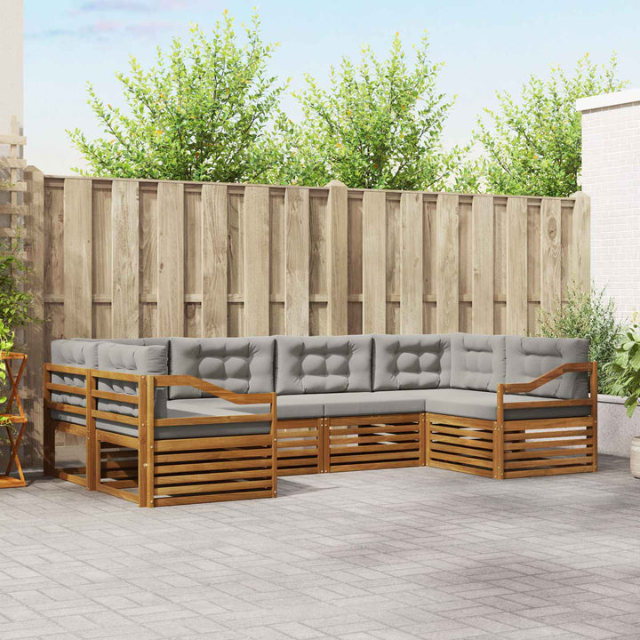 Udendørs sofagruppe 6 stk. Naturlig og Lys Grå