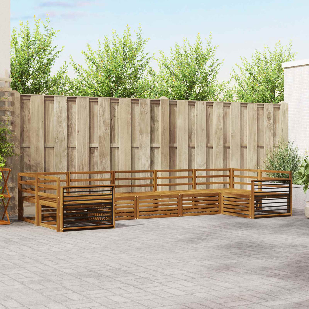 Sofasæt 7 pcs Naturfarvet Massivt Akacietræ
