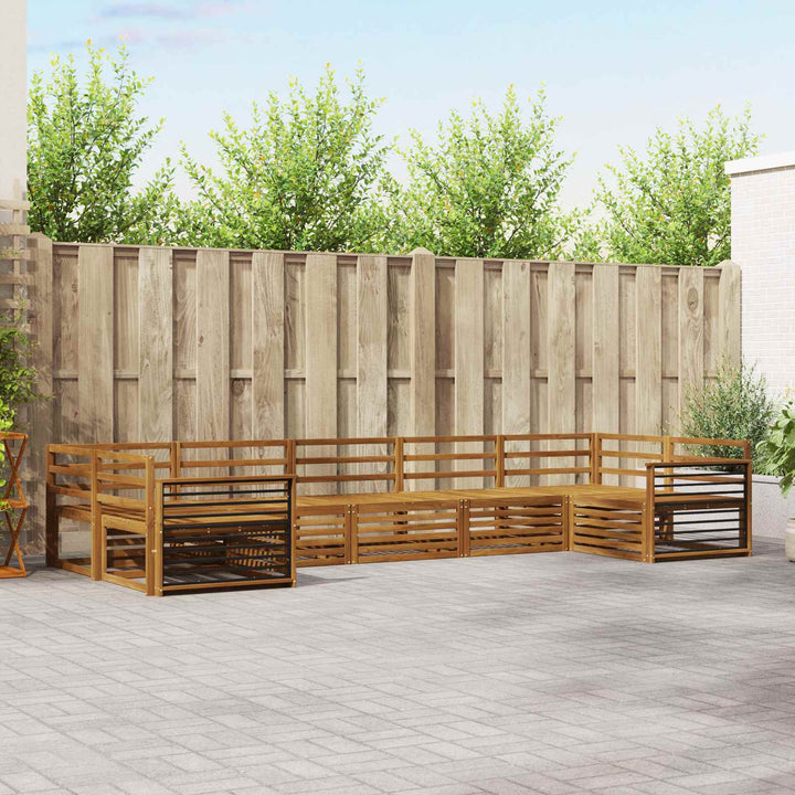 Sofasæt 7 pcs Naturfarvet Massivt Akacietræ