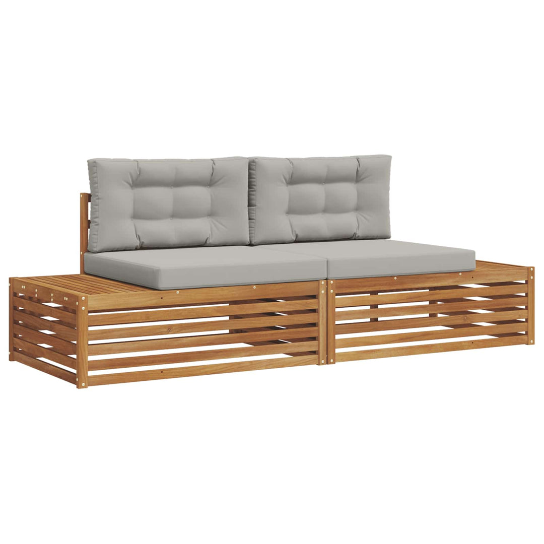 Udendørs sofagruppe Naturlig og Lys Grå 203,5 x 83 x 73 cm