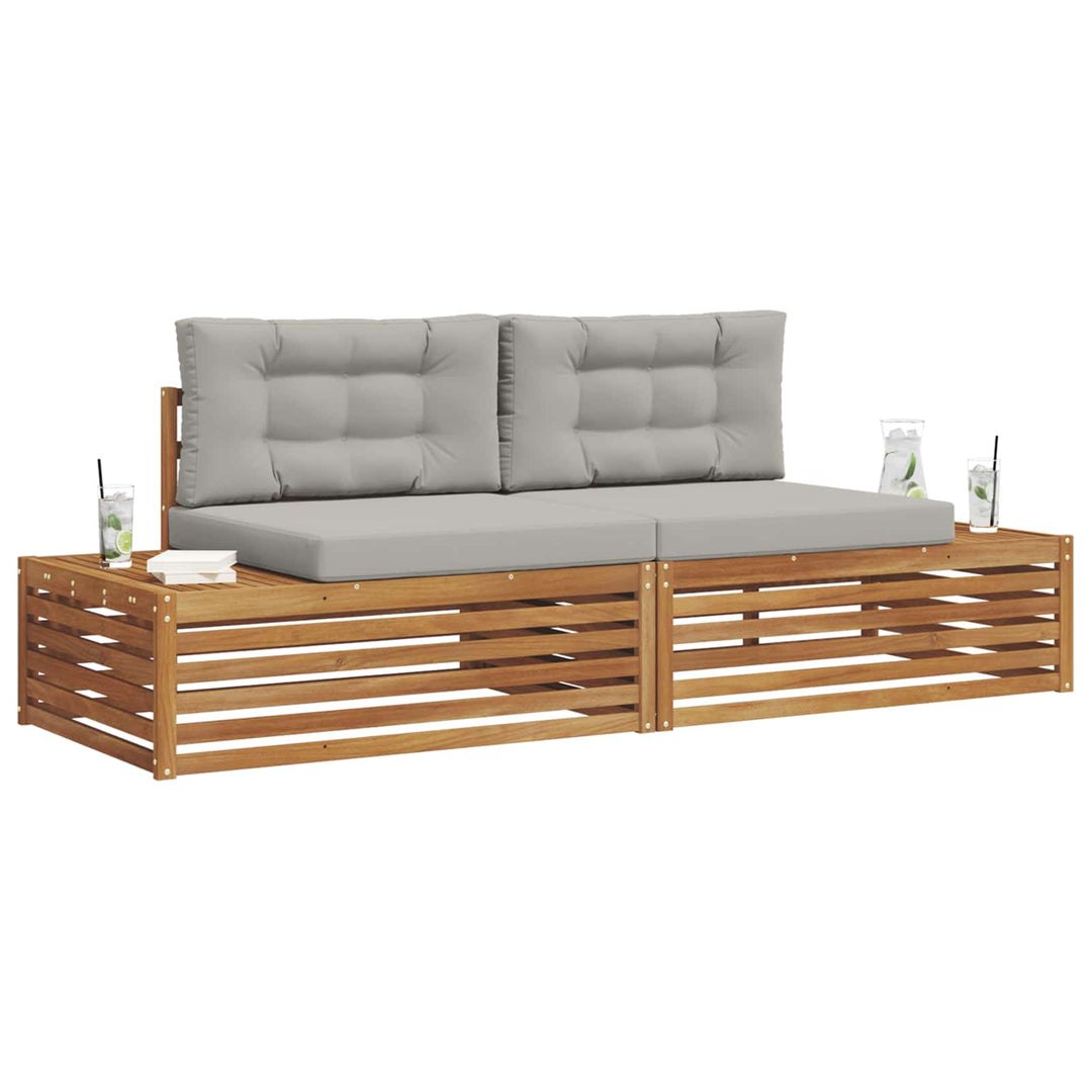 Udendørs sofagruppe Naturlig og Lys Grå 203,5 x 83 x 73 cm