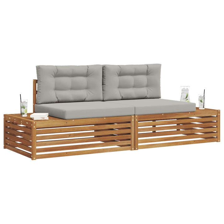 Udendørs sofagruppe Naturlig og Lys Grå 203,5 x 83 x 73 cm