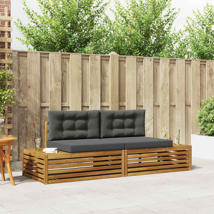 Udendørs sofagruppe Naturlig og Antracit 203,5 x 83 x 73 cm
