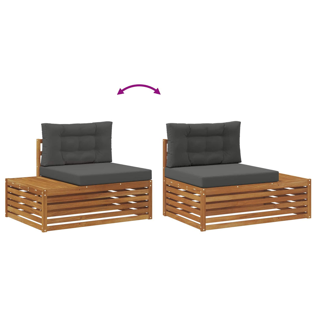 Udendørs sofagruppe Naturlig og Antracit 203,5 x 83 x 73 cm