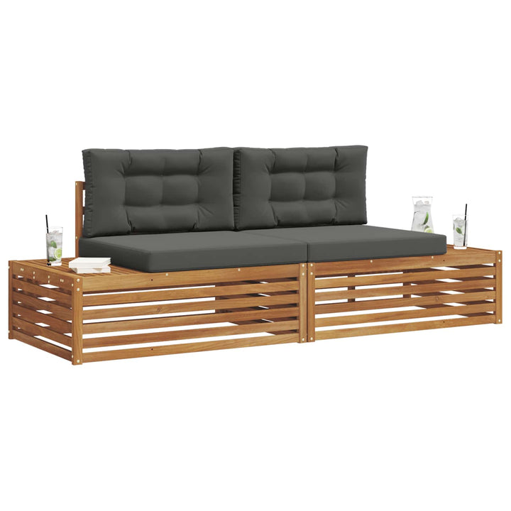 Udendørs sofagruppe Naturlig og Antracit 203,5 x 83 x 73 cm