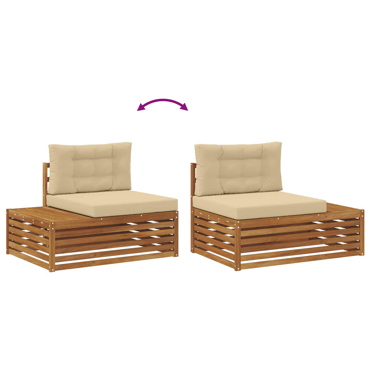 Udendørs sofagruppe med pude 5 Stk Naturlig og Beige