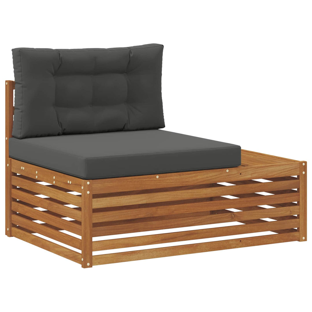 Udendørs sofagruppe med pude 7 Stk Naturlig og Antracit