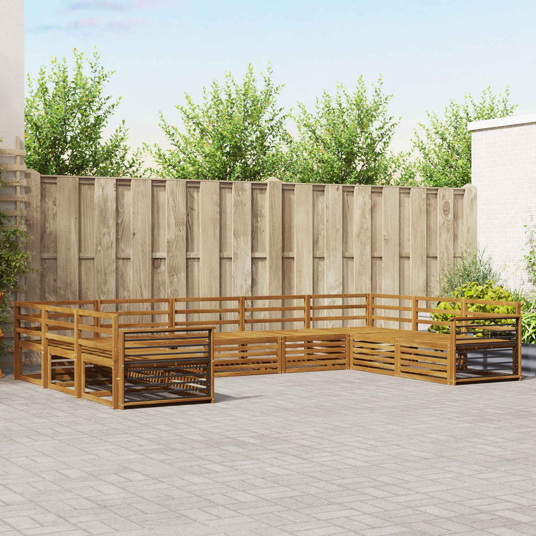 Sofasæt 9 pcs Naturfarvet Massivt Akacietræ