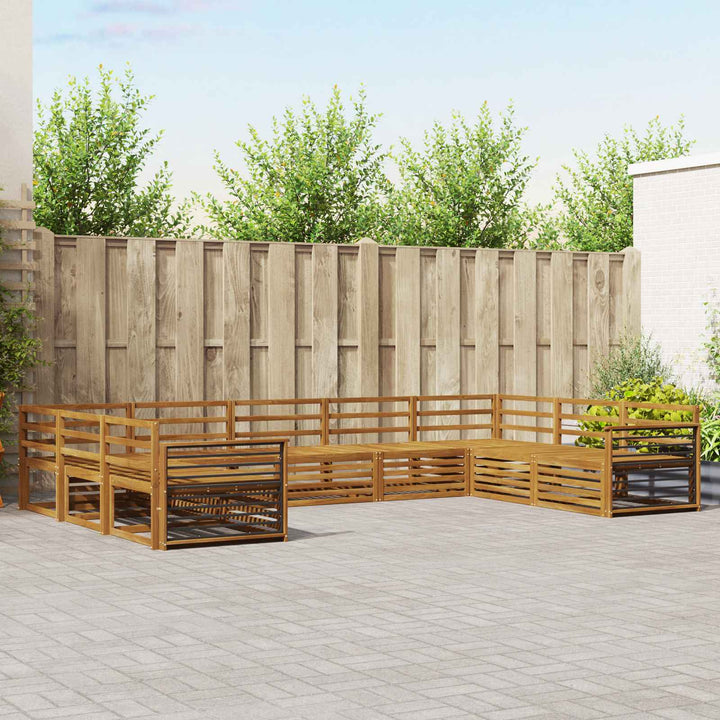 Sofasæt 9 pcs Naturfarvet Massivt Akacietræ