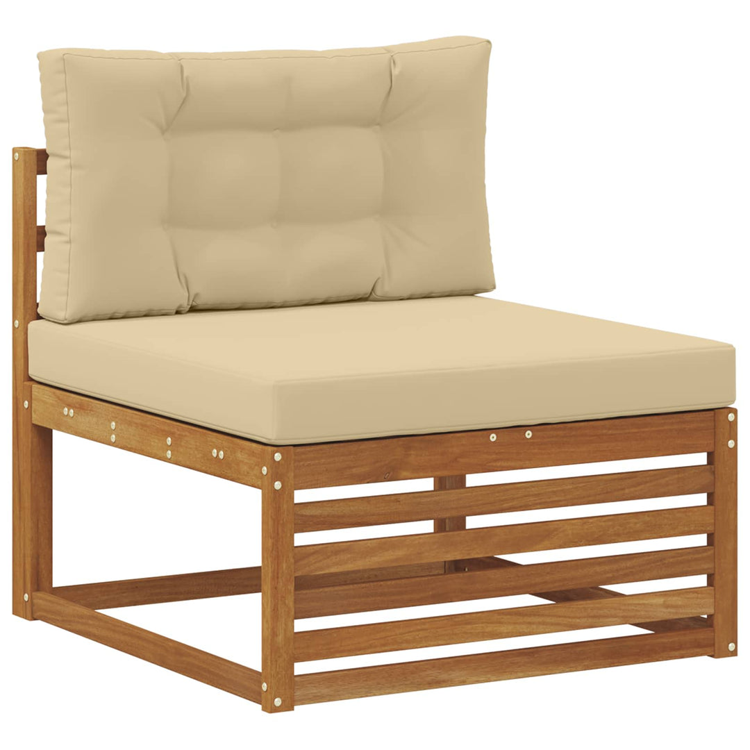 Udendørs sofagruppe 10 stk. Naturlig og Beige Massivt Akacietræ