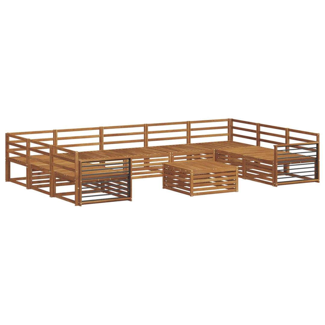 Sofasæt 10 pcs Naturfarvet Massivt Akacietræ