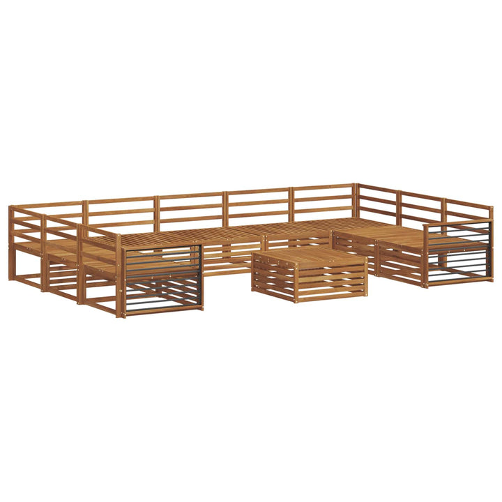 Sofasæt 10 pcs Naturfarvet Massivt Akacietræ