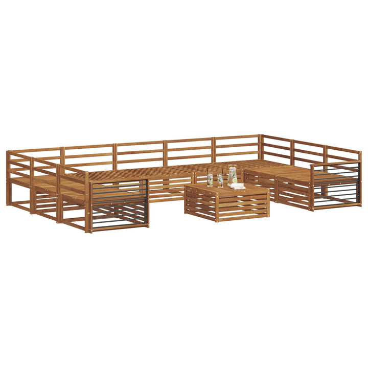 Sofasæt 10 pcs Naturfarvet Massivt Akacietræ
