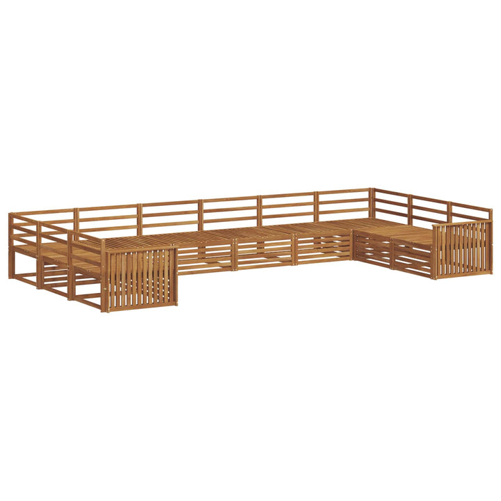 Sofasæt 10 pcs Naturfarvet Massivt Akacietræ