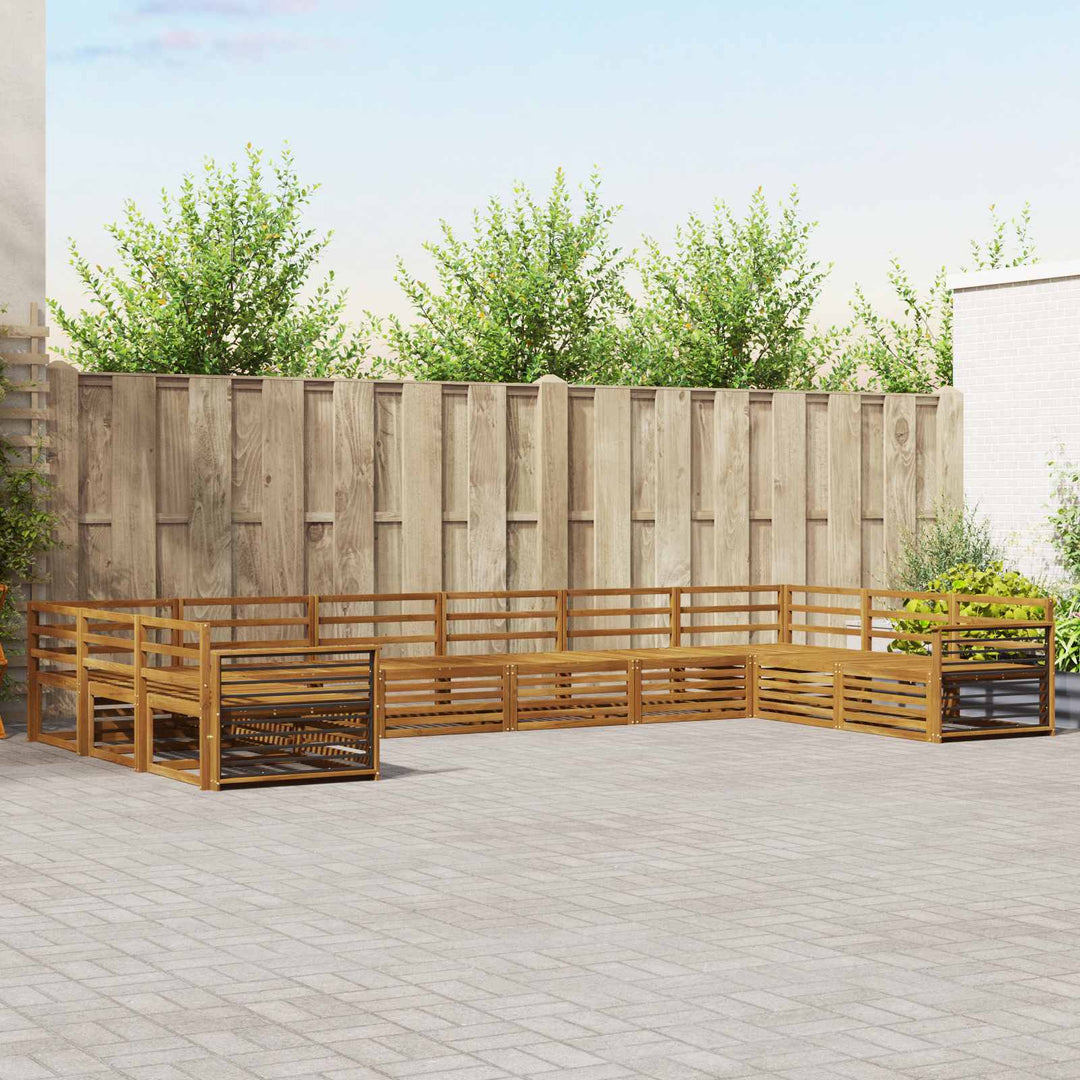 Sofasæt 10 pcs Naturfarvet Massivt Akacietræ