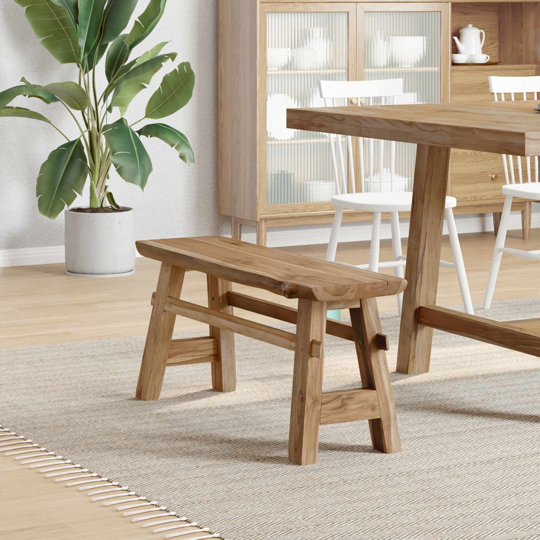 bænk Naturfarvet 100 x 29 x 43,5 cm Massiv Teaktræ