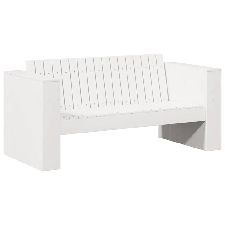 Havemøbelsofa Hvid 134 x 60 x 62 cm Massiv fyrretræ