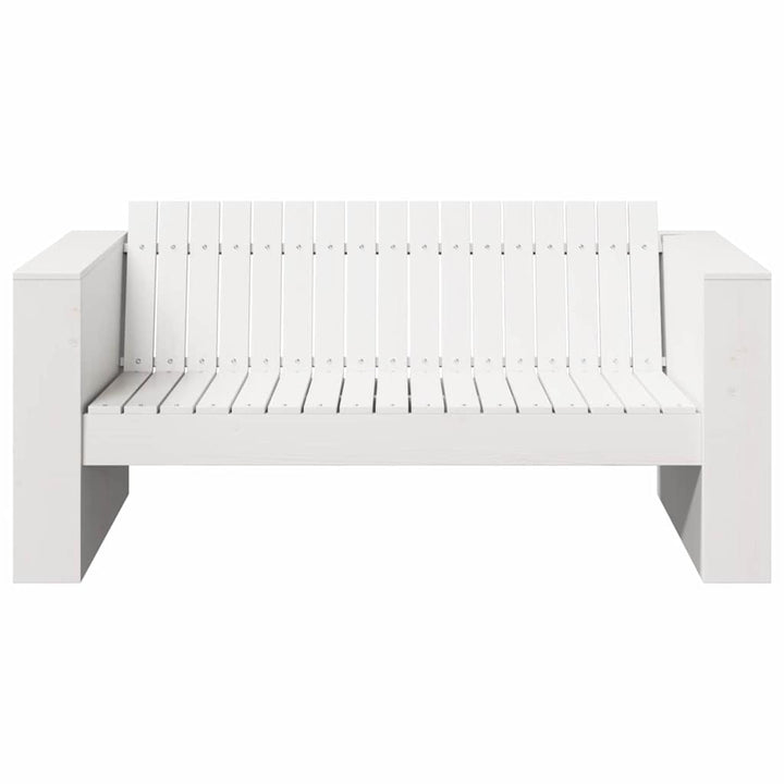 Havemøbelsofa Hvid 134 x 60 x 62 cm Massiv fyrretræ
