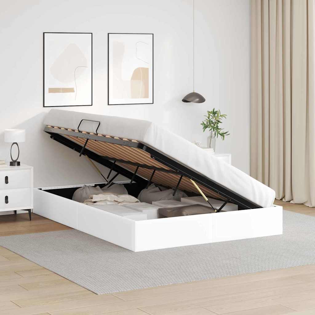 Opbevaringsseng med opbevaring Ren Hvid 153 x 203 cm Kunstlæder