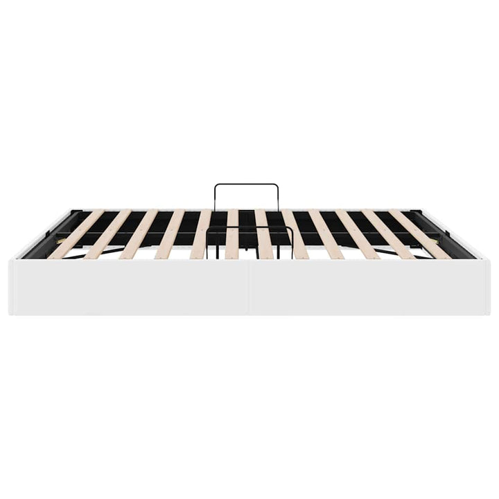 Opbevaringsseng med madras Ren Hvid 183 x 213 cm Kunstlæder