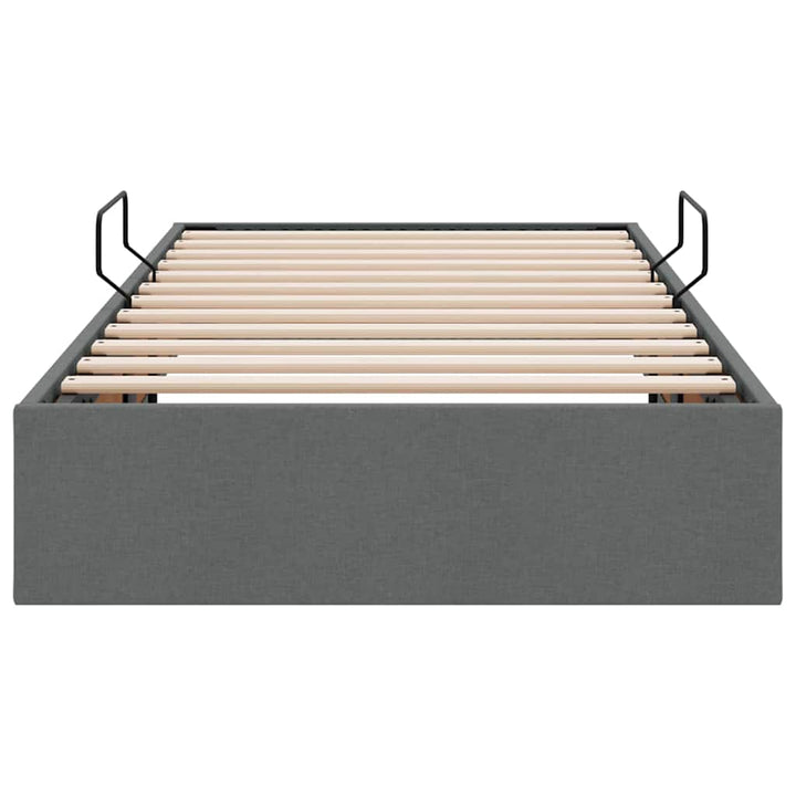 Opbevaringsseng med opbevaring Mørkegrå 90 x 190 cm Stof