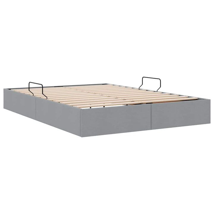 Opbevaringsseng med opbevaring Lysegrå 135 x 190 cm Stof