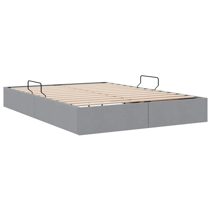 Opbevaringsseng med opbevaring Lysegrå 135 x 190 cm Stof