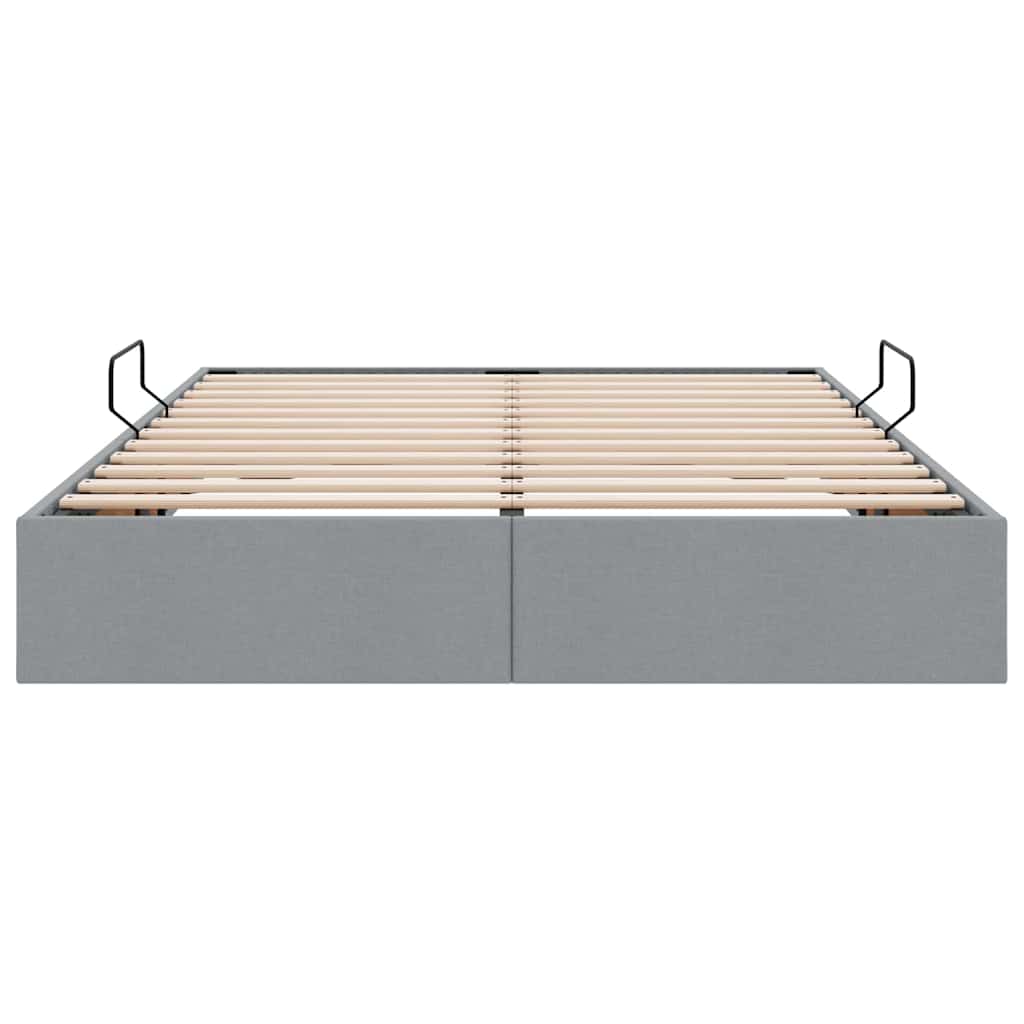 Opbevaringsseng med opbevaring Lysegrå 135 x 190 cm Stof