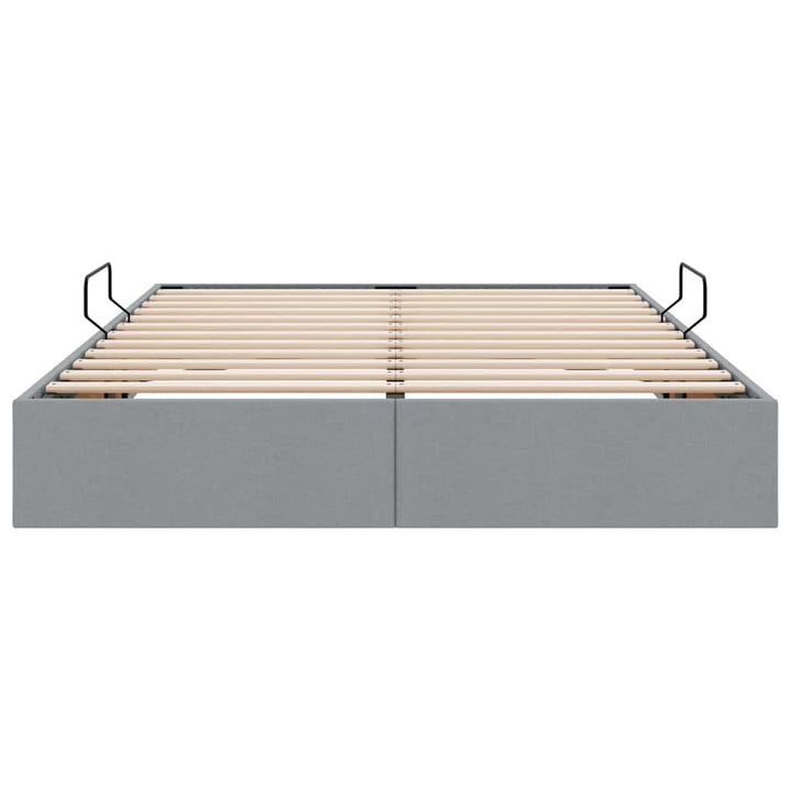 Opbevaringsseng med opbevaring Lysegrå 135 x 190 cm Stof