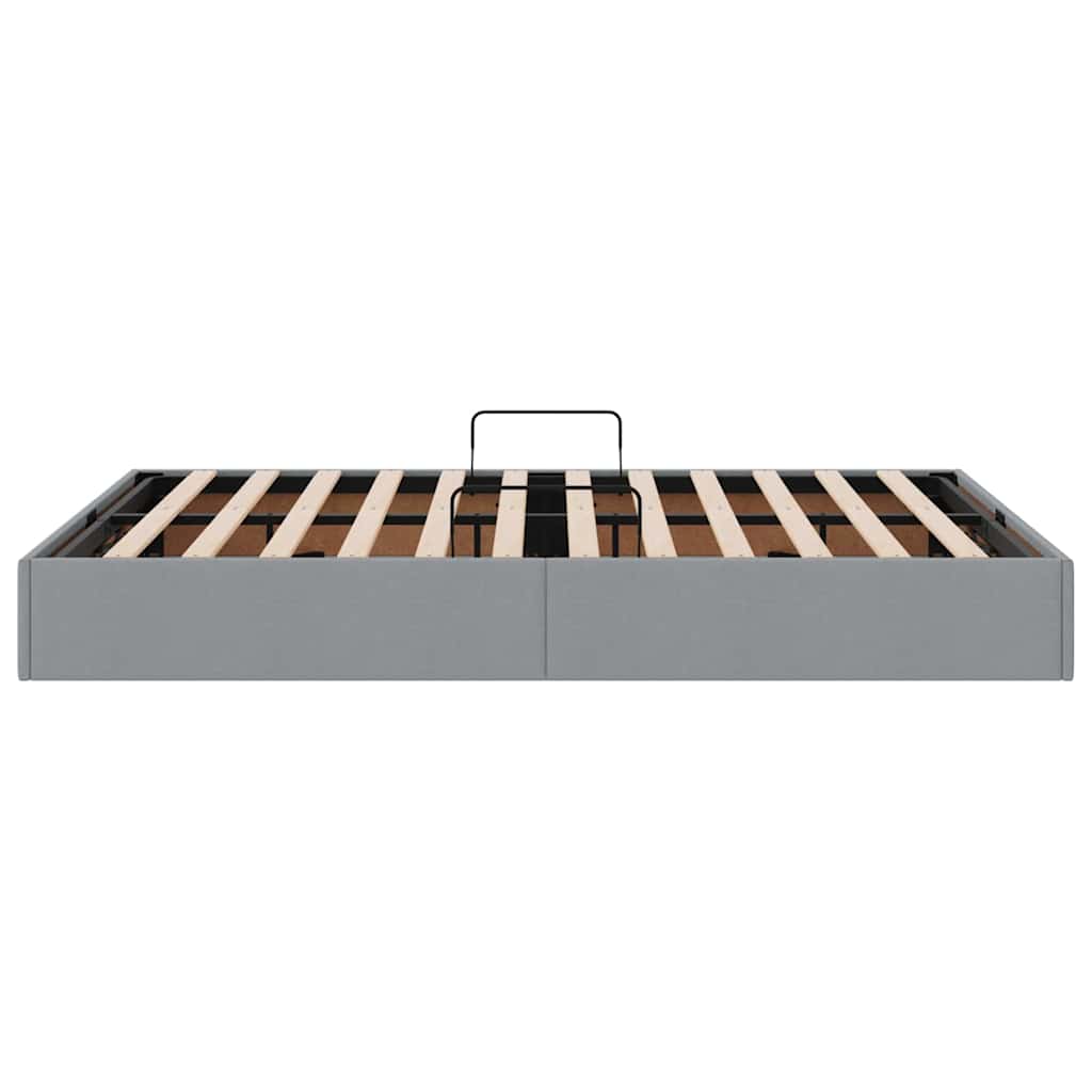 Opbevaringsseng med opbevaring Lysegrå 135 x 190 cm Stof
