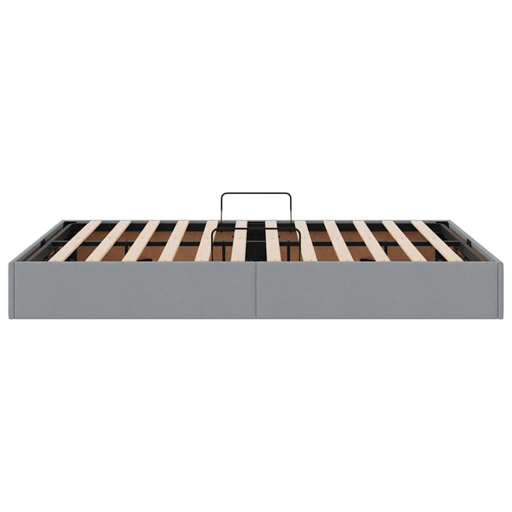 Opbevaringsseng med opbevaring Lysegrå 135 x 190 cm Stof