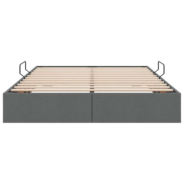 Opbevaringsseng med opbevaring Mørkegrå 135 x 190 cm Stof