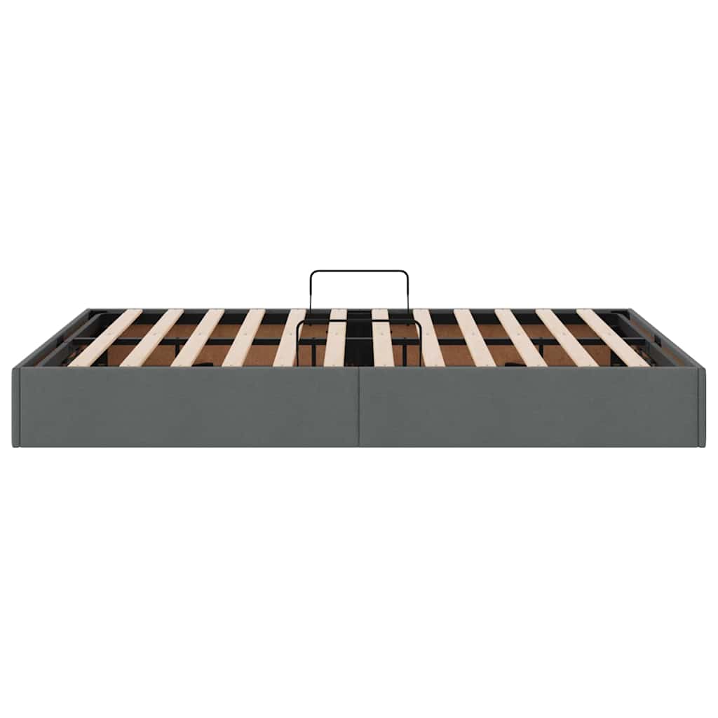 Opbevaringsseng med opbevaring Mørkegrå 135 x 190 cm Stof