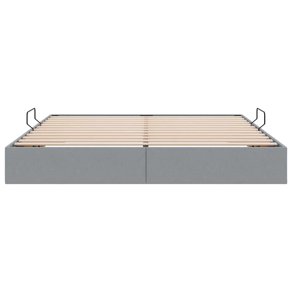 Opbevaringsseng med opbevaring Lysegrå 180 x 200 cm Stof